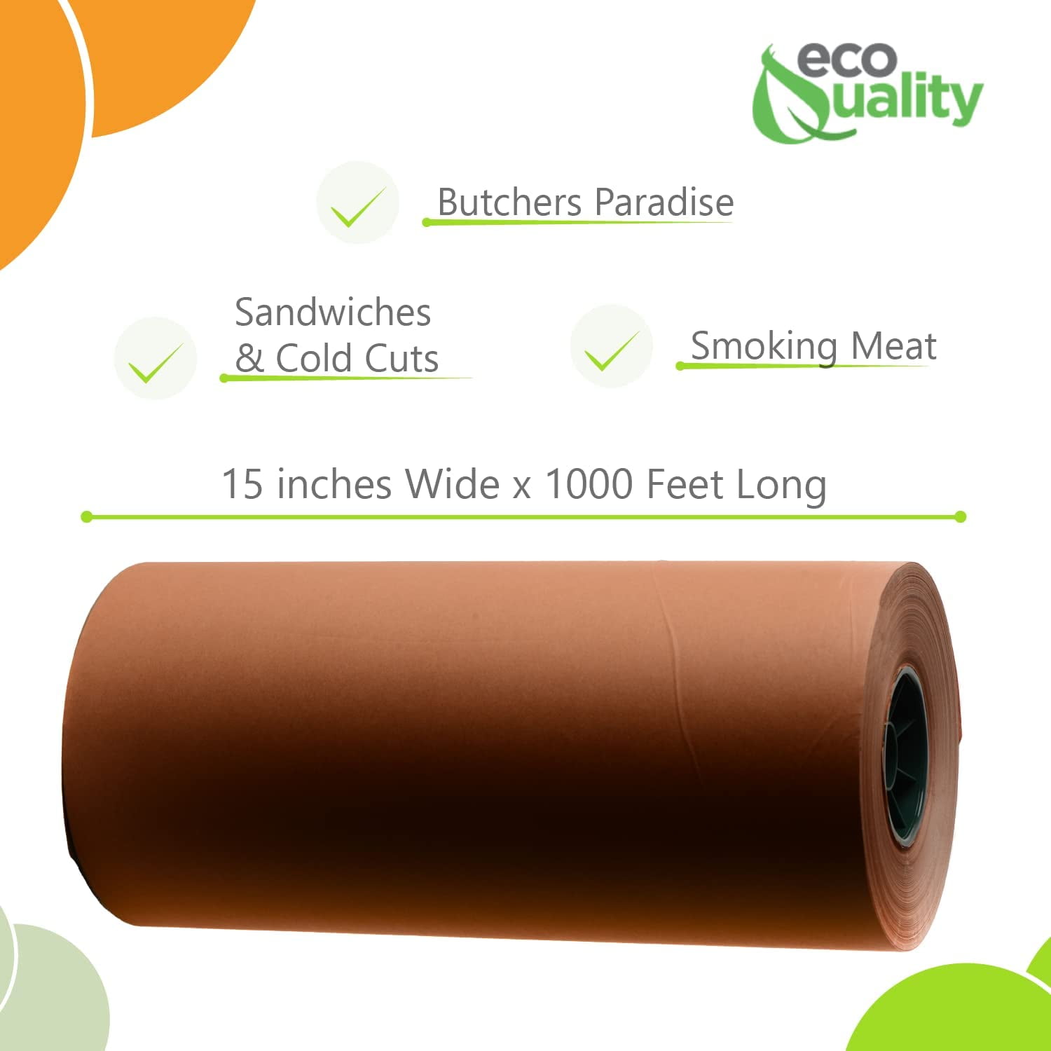 Bryco Goods Butcher Paper Roll - Peach Butcher Paper for Smoking Meat - Ideal for Smoking Meat - Unbleached Unwaxed Uncoated Kraft Paper - Butchers