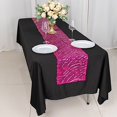 thumbnail image 3 of BalsaCircle 12x108 in Fuchsia Silver Mesh Wavy Embroidered Sequins Table Runner Party Events Reception Decorations Supplies, 3 of 8