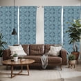 thumbnail image 2 of Ambesonne Abstract Window Curtains, Bluish Mosaic Ornaments, Each 28" W x 63" L, Slate Blue and Multicolor, 2 of 5