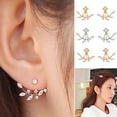 thumbnail image 6 of UDIYO 1 Pair Women Earrings Attractive Jewelry Gift Mini Women Rhinestone Ear Studs for Wedding, 6 of 7