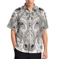 thumbnail image 3 of Camisas con estampado digital de animales y caballos para hombre, camisas hawaianas holgadas informales de manga corta para playa, blusas de gran tamaño para hombre, 3 of 5
