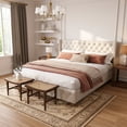 thumbnail image 4 of Linen Upholstered Platform Bed -Mattress Not Included, 4 of 19