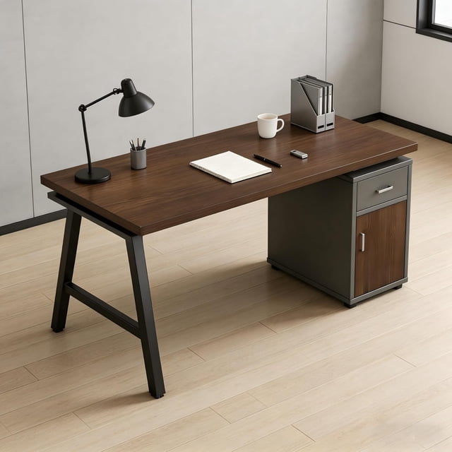 Escritorio Ejecutivo Moderno con Cajones | Escritorio para Computadora y Oficina en Casa | 120x50x75 cm | Escritorio Minimalista Multifuncional con Almacenamiento y Organizador de Cables