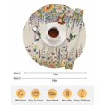 thumbnail image 6 of 15 Inch Round Placemats Set of 6, Spring Floral Non Slip Heat Insulation PP Table Mats, Daisy Sunflowers Wisteria Hummingbird Beige Washable Place Mats for Kitchen Dining Party Table Decor, 6 of 7