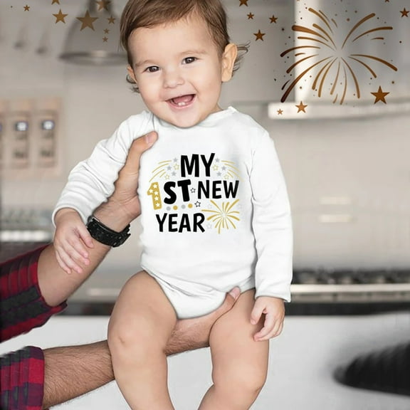 Baby Romper My First New Year Clothes Baby Boy Girl New Year Outfits Letter Print Romper Jumpsuit Outfits Set