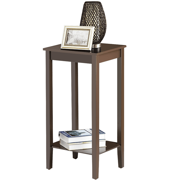 YaHeetech Tall Side Coffee End Table Solid Wood Nightstand Bedside Table Living Room Sofa Table by Yaheetech