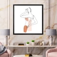 thumbnail image 3 of Designart 'One Line Woman Portrait With Shapes and Leaves II' Modern Framed Art Print, 3 of 4