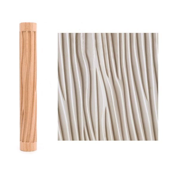 Kitchen Baking Cake Patterned Roller Bake Cookies Noodle Tool Christmas Rolling Pin Decorative 3D Pattern Wooden Embossing 03