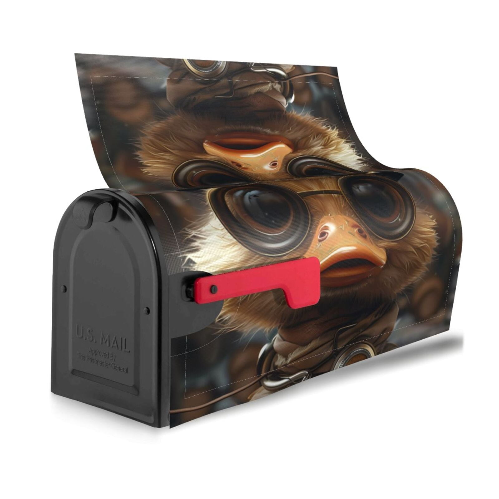 Logiee Vintage Gentleman Duck Print Post Letter Box Wrap Decor, Mailbox Cover Suitable for Standard Mailbox and Large Size Mailbox,Outdoor Yard Decoration-25.5x21 in