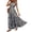 Blue, variant on Boho Dresses for Women V Neck Short Sleeve Floral Printed Maxi Dresses Elastic Smocked Waist Tiered A Line Casual Dresses, 2XL