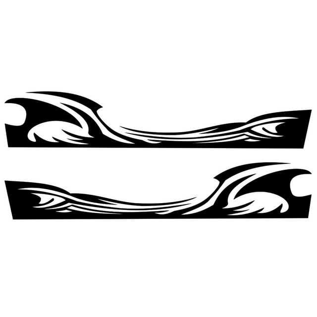 Labymos Wave Flame Graphics Car Body Side Stickers Flame Stripe Decals for Car Universal Vinyl