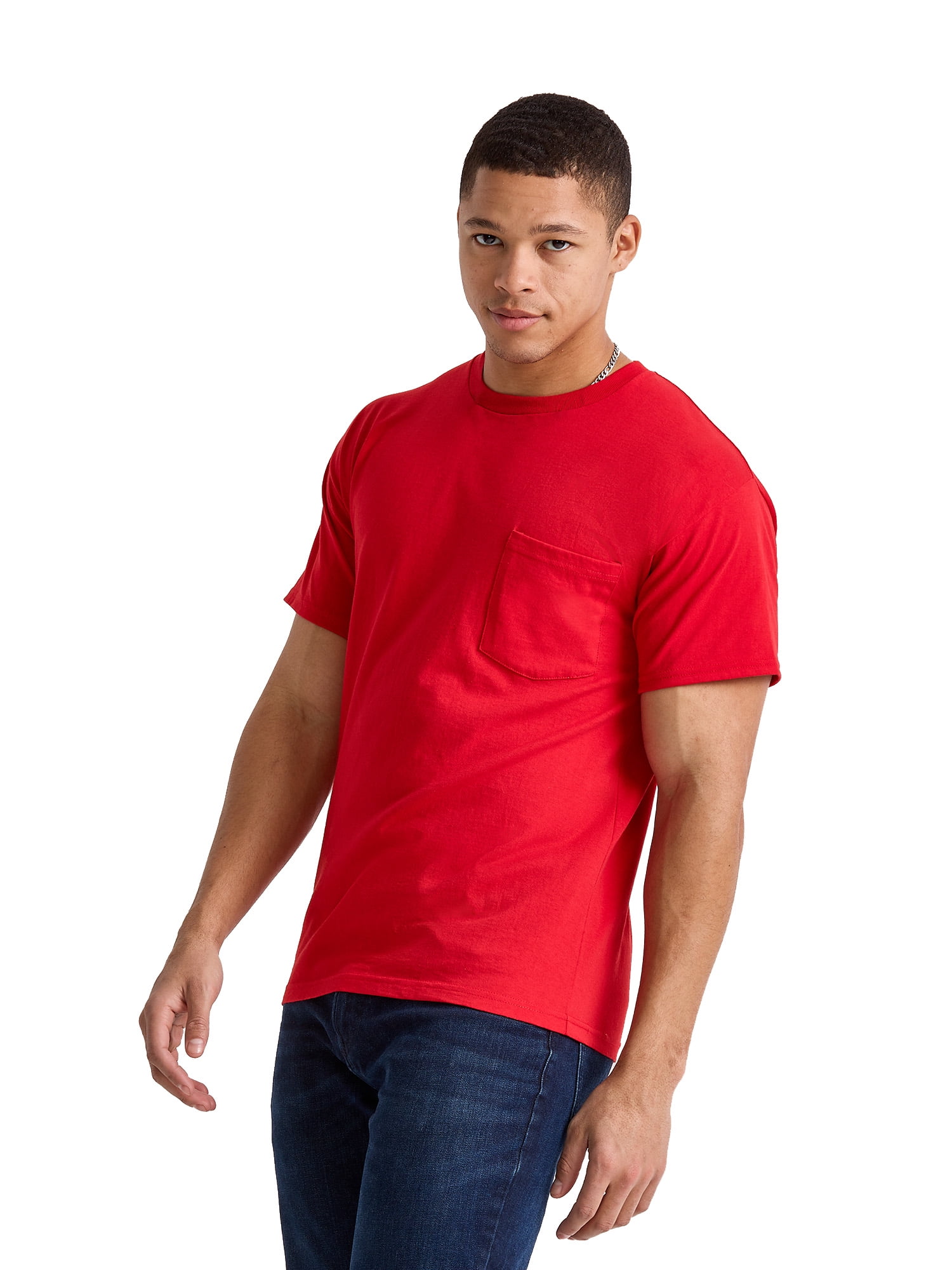 Hanes Men's Pocket T-Shirt Cotton Short Sleeve Tee Crewneck Classic Fit Essentials, Sizes S-3XL