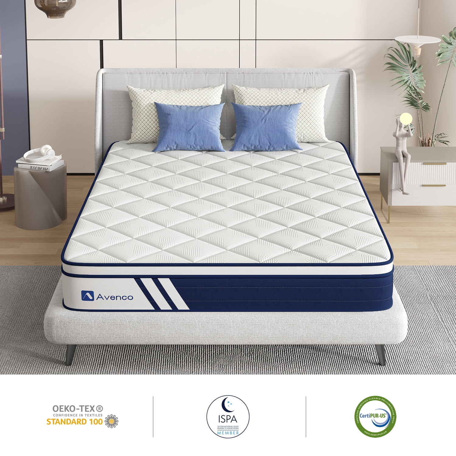 Avenco Phantom 12 inch Adult Gel Memory Foam Pocketed Springs Hybrid Mattress King Size