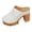 White, variant on Rokment Platform Chunky Block High Heel Clogs Mules Sandals for Women Ladies 2026 Spring Summer Fashion Leather Closed Toe Dress Pumps Heeled Backless Slip on Slides Beige Size 6.5