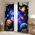 thumbnail image 2 of jejeloiu Universe Planet Black Out Curtains,Galaxy Starry Sky Curtains Pack of 2 (42x63 Each) For Boys Teens, 2 of 6