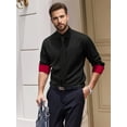 thumbnail image 3 of OALUXE Mens Dress Shirts Formal Long Sleeve Button Down Business Contrast Shirt with Pocket, 3 of 7