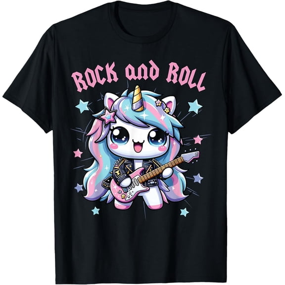 Unicorn Rock Star T-Shirt – Girls Rock and Roll Graphic Tee