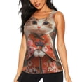 thumbnail image 1 of Fotbe Adorable Kitten In Kimono Blusas Sin Mangas para Mujer – Estilo Casual, Corte Suelto, Slim-Fit, Cuello Redondo Deportivo, Tops de Verano para Gimnasio y Yoga-XX-Large, 1 of 7