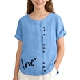 thumbnail image 1 of Chandail Filles Col Rond T-Shirt Graphique T-Shirt Garçons Chemises Chemises pour Filles 13-14 Ans, 1 of 3