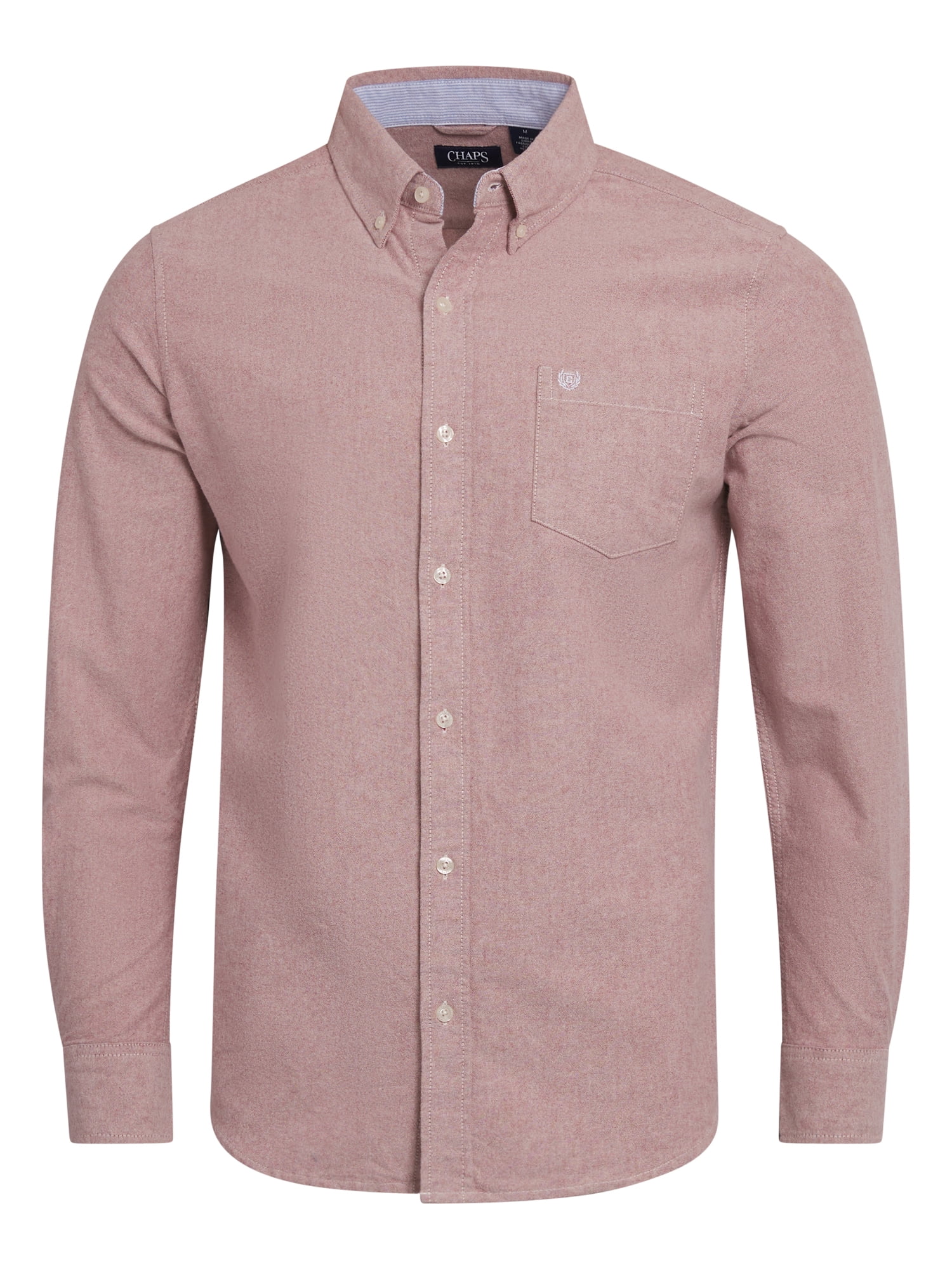 Chaps Men's & Big Men's Untucked Cotton Oxford Long Sleeve Button-Down Shirt, Sizes S-2XL