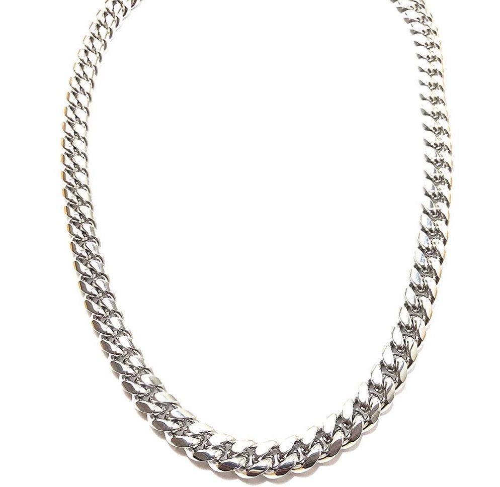 14K White Gold 1.5mm Solid Miami Cuban Curb Link Thick Necklace Chain 16-30 Men & Women In Style Designz