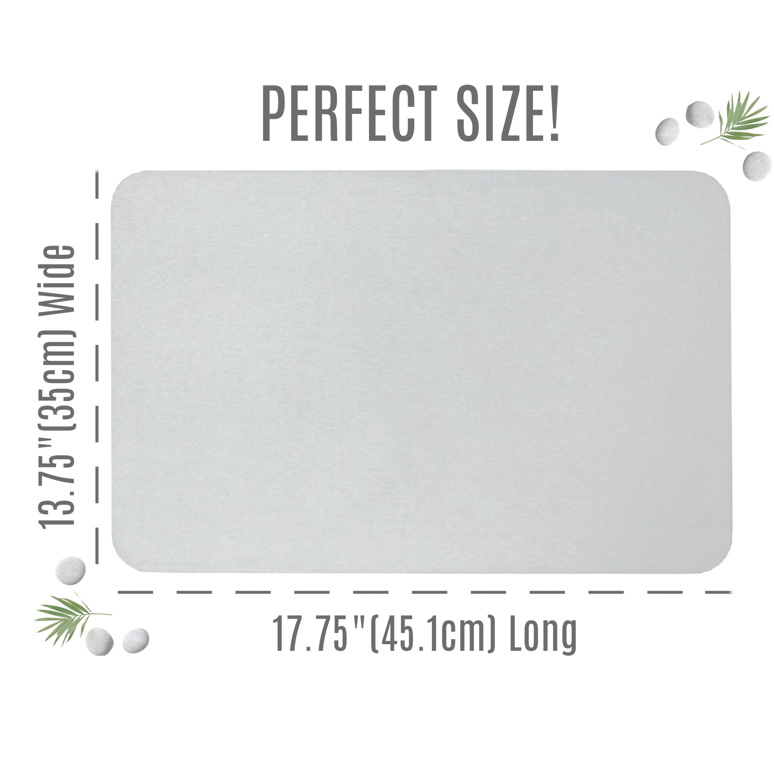 SlipX Solutions Quick-Dry Absorbent Non-Slip Bath Mat Made of Diatomaceous Earth (Eco-Friendly Stone Floor Mat, 17.75” x 13.75”)