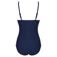 thumbnail image 5 of MSJUHEG Cross Back,1 Piece Swimsuit,Ribbed One Piece Swimsuits for Women,Bathing Suit Monokini,Tie Side,Ruched Push Up Bathing Suit,Short Sleeve Bathing Suit Dark Blue XS, 5 of 6
