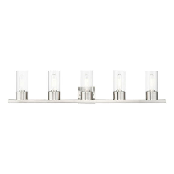 17315-91 Livex Lighting Carson - 5 Light Bath Vanity In Contemporary Style-8.75 Inches Tall and 40 Inches Wide-Brushed Nickel Finish