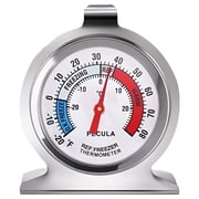 PECULA 2 Pack Refrigerator Thermometer,30~30°C/-20~80°F, Classic Fridge Analog Thermometer Large Dial with Red Indicator Thermometer for Freezer Refrigerator Cooler