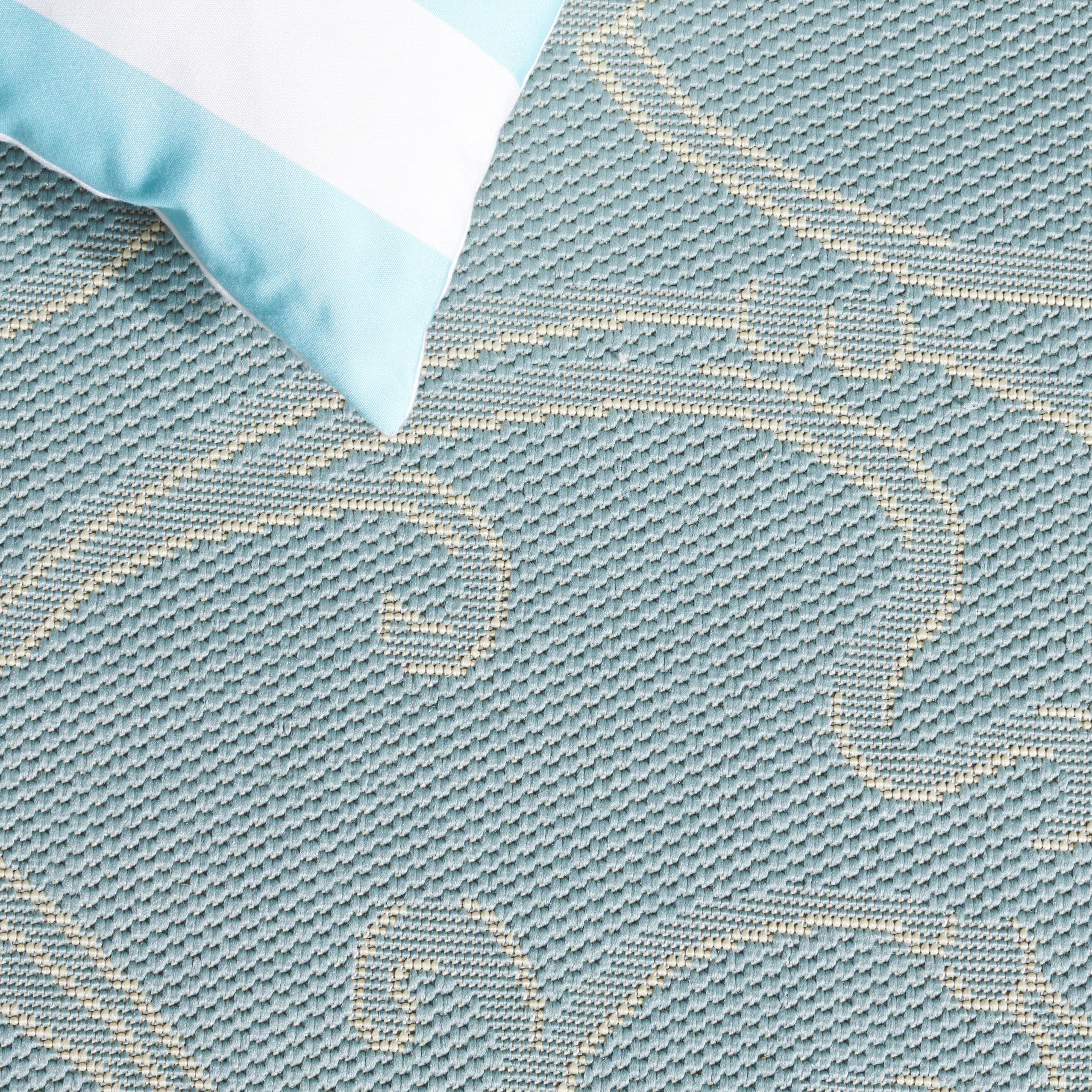 Safavieh Courtyard Caleb Botanical Indoor/Outdoor Runner Rug, Aqua/Cream, 2'3" x 10'