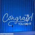 thumbnail image 2 of Craftnamesign Congrats You Did It Neon Sign, Graduation Congrats Event Wall Decor, 2 of 4