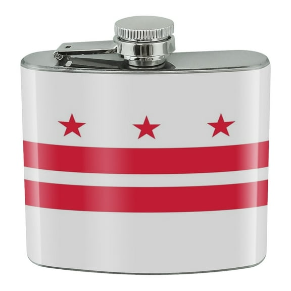 Washington D.C. The District of Columbia Flag Stainless Steel 5oz Hip Drink Kidney Flask