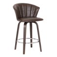 thumbnail image 1 of Connie 30" Faux Leather Swivel Kitchen Barstool in Brown, 1 of 6