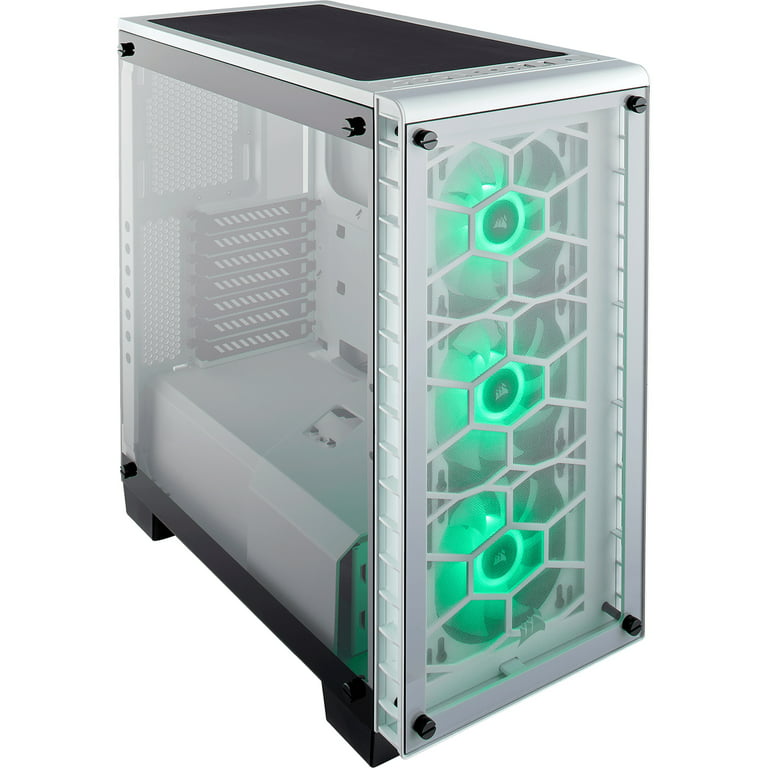 kollektion Forventning enestående Corsair Crystal Series 460X RGB Compact ATX Mid-Tower Case - White -  Mid-tower - White - Steel, Tempered Glass - 5 x Bay - 3 x 4.72" x Fan(s)  Installed - 0 -