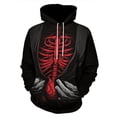 thumbnail image 4 of Sudadera con capucha con estampado 3D de esqueleto para hombre, jersey con diseño de cordón, Tops de primavera, Otoño e Invierno, 4 of 5
