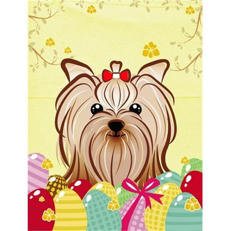Caroline's Treasures BB1886CHF Yorkie Yorkishire Terrier Easter Egg Hunt Flag Canvas House Size , Large, multicolor
