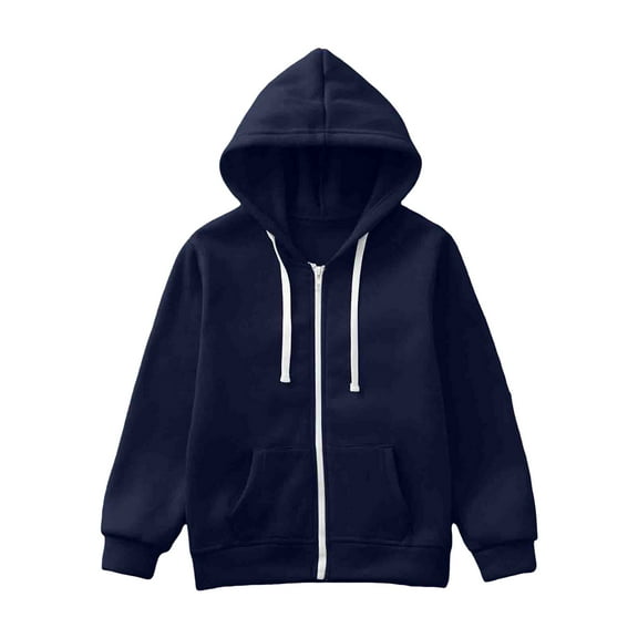 TSHXS Boys Zip Up Hoodie Youth Hoodie Kids Zip Up Hoodie Girls Boys Jacket Hooded Navy
