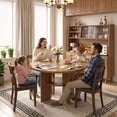 thumbnail image 5 of Bestier 47" Round Dining Table for 4-6 People, Kitchen Table with Under-Table Storage Shelf & Thickened Waterproof Top for Dining Room, Walnut, 5 of 9