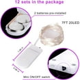 thumbnail image 2 of Fairy Lights 12Pack Battery Operated String Lights 7FT 20LED Christmas Lights Silver Wire Mason Jar Lights for Wedding Birthday Party Ceremony, Purple, 2 of 5