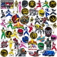 thumbnail image 1 of Paquete variado de pegatinas GRAPHICS & MORE Mighty Morphin' Power Rangers de vinilo de 50 quilates, tamaño grande de lujo, para portátil, botella de agua, álbum de recortes, tableta, monopatín, 1 of 6