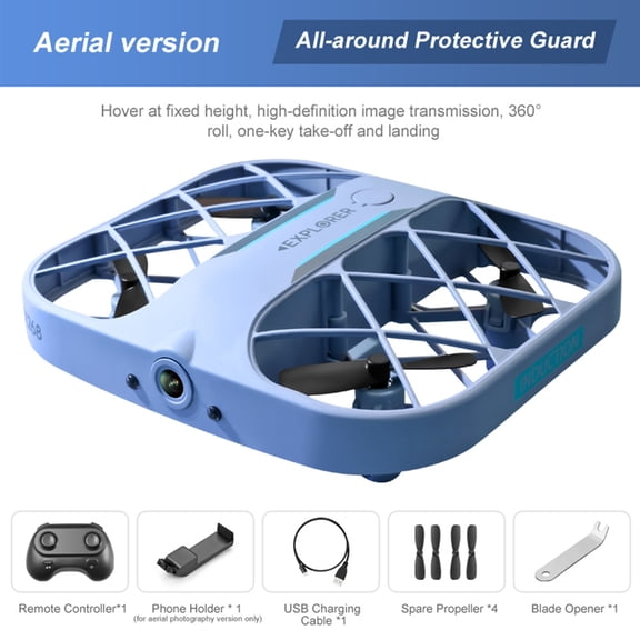 H107 Mini Grid Drone ,WIFI Camera,Headless Mode ,360 Degree Flip, One Button Start/Land ,RC Quadcopter Toys, for Childers and Adults Beginner Gifts, 3 Battery