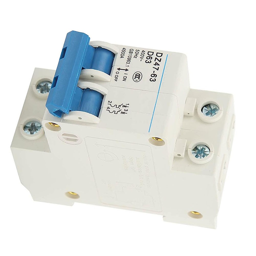 BTOER Miniature Circuit Breaker, 2P 4500A Breaking Capacity DIN Rail DZ47 Air Switch