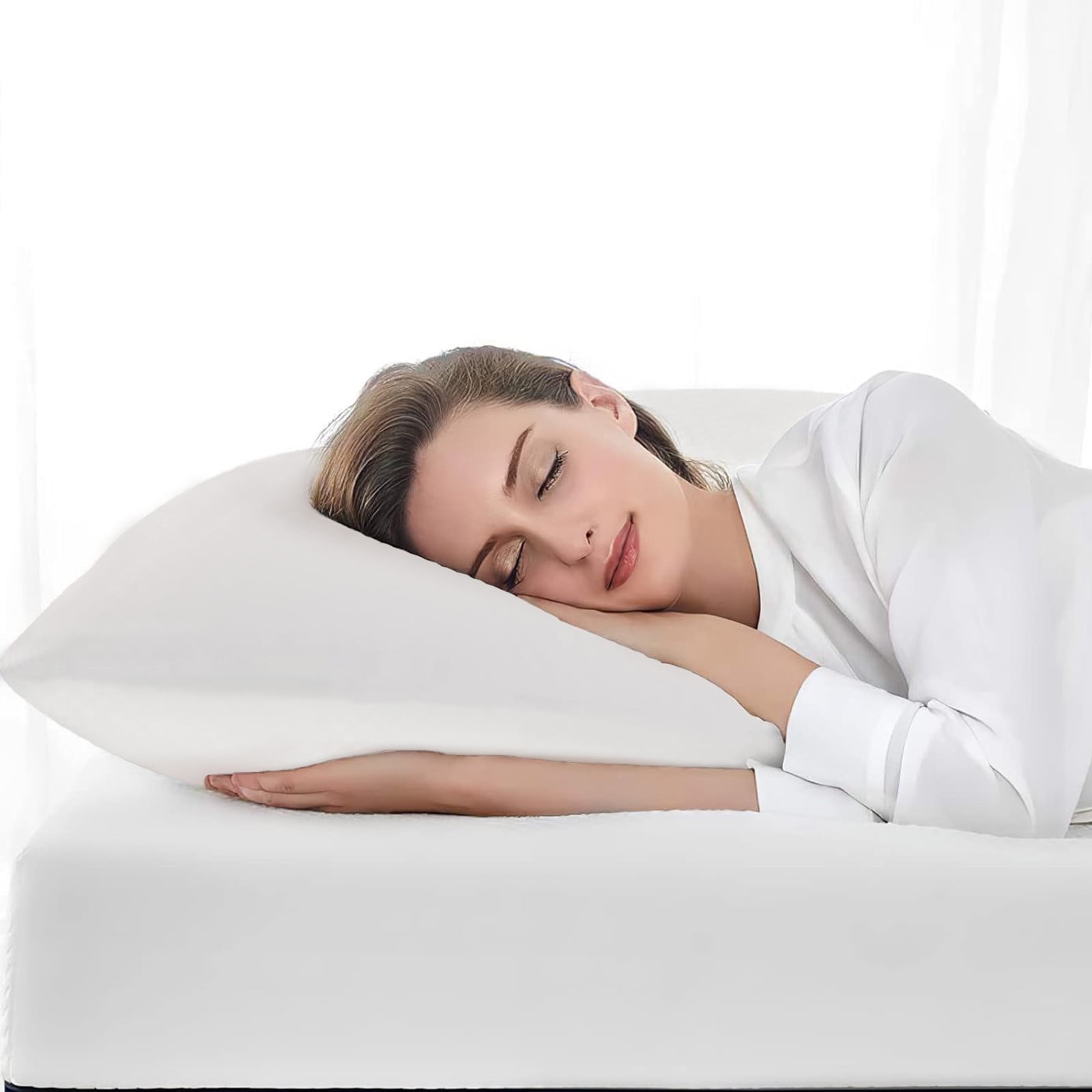 Pillows Standard Size Set of 1, Bed Pillows for Sleeping, Standard Pillows 2 Pack for Back, Stomach or Side Sleepers, Fluffy Pillows with Down Alternative, Machine Washable, Soft