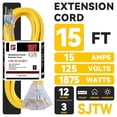 thumbnail image 2 of Cable de extensión EP de 15 pies, calibre 12, resistente, 15 A, 125 V, 1875 W, 2 of 7