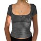 thumbnail image 1 of Camiseta Mujer Camiseta de manga corta con cuello en U floral con ribete de encaje para mujer (gris M) Cgtredaw Para estrenar, 1 of 1