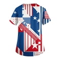 thumbnail image 4 of 250 Anniversary Scrub Tops for Women Usa Flag Print United States Patriotic Star Short Sleeve Tops V Neck Regular Fit Breathable Nursing Uniforms with Pockets, #01 Blue, S, 4 of 4