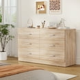 thumbnail image 4 of Frmobepts Wood Dresser for Bedroom, 6 Drawer Dresser, 15.8" D x 47.2" W x 27.7" H, Light Oak, 4 of 10