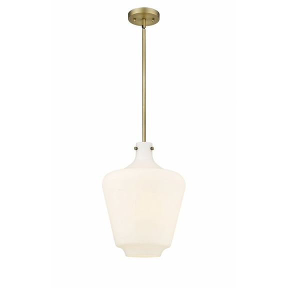 493-1S-BB-G501-12-LED-Innovations Lighting-Lowell - 1 Light Mini Pendant In Industrial Style-16.25 Inches Tall and 12 Inches Wide Brushed Brass Matte