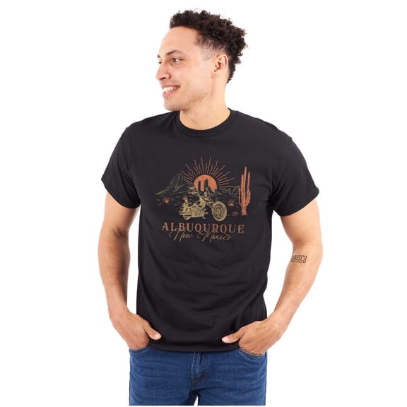 Albuquerque New Mexico Desert Biker Men's Graphic T Shirt Tees Brisco Brands S