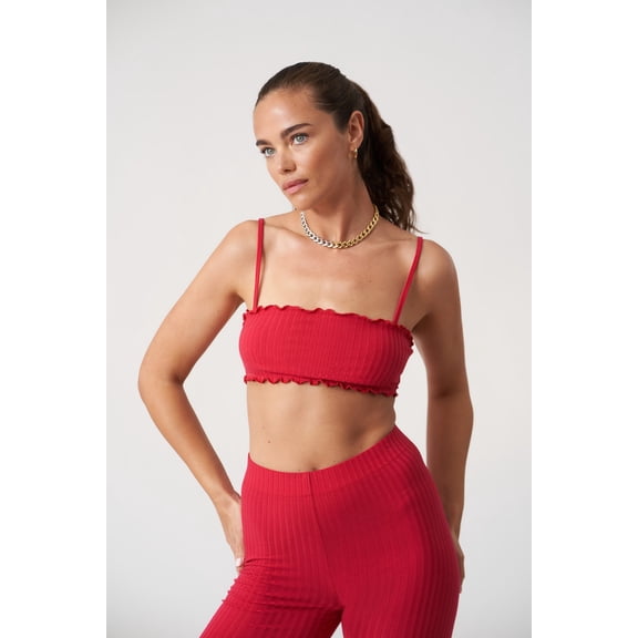 Tropic of C Movement Bandier FUSCHIA Women's Allegra Tube Bra Top 2XL